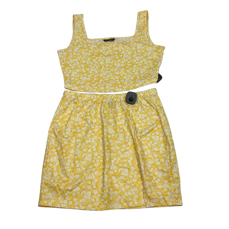 Yellow Skirt Set 2pc Shein, Size L