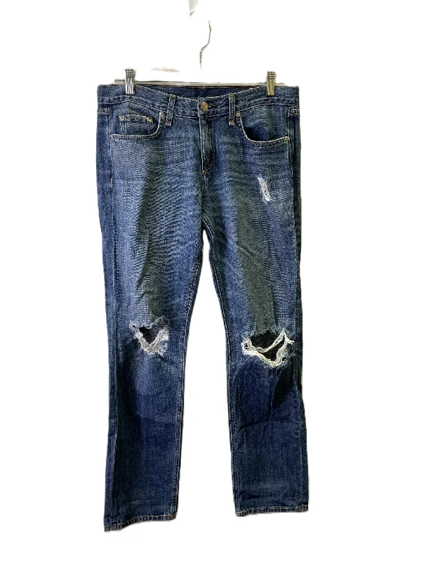 Jeans Boyfriend By Rag & Bones Jeans In Blue Denim, Size: 4