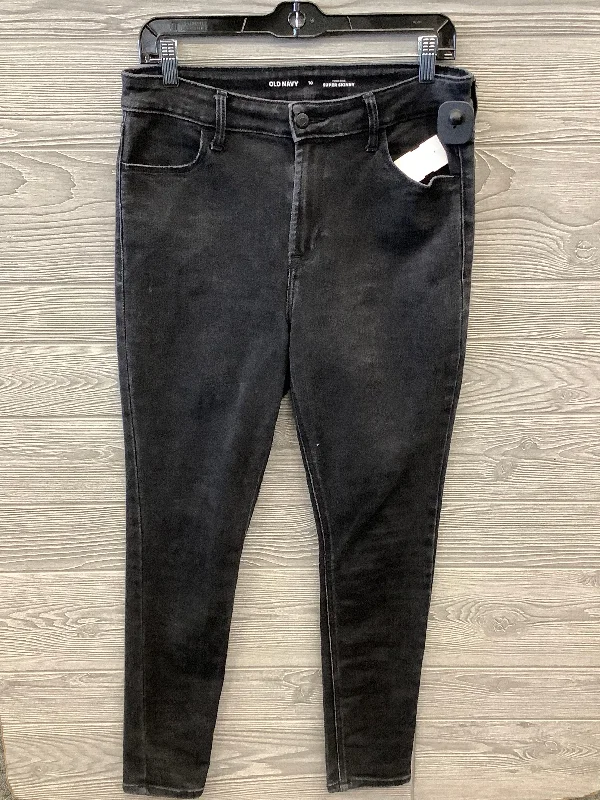 Jeans Skinny By Old Navy In Black Denim, Size: 10