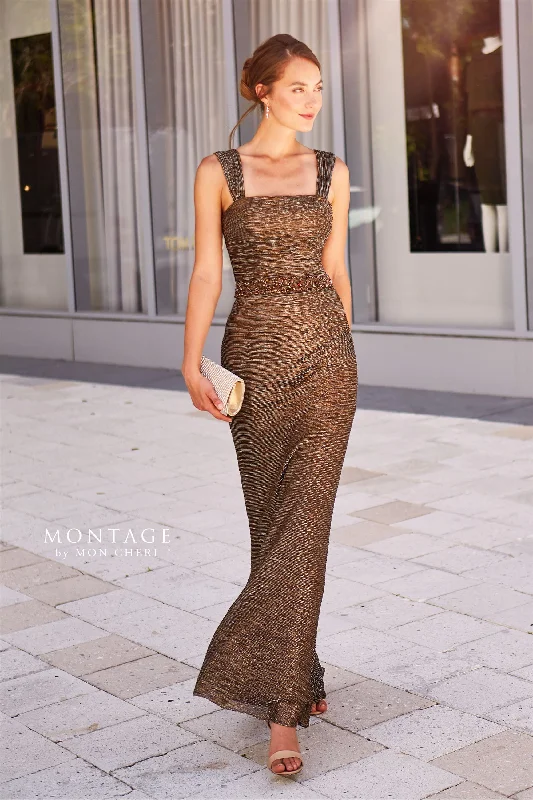 Montage 120902  Stretch Metallic Fit & Flare With Beaded Waist