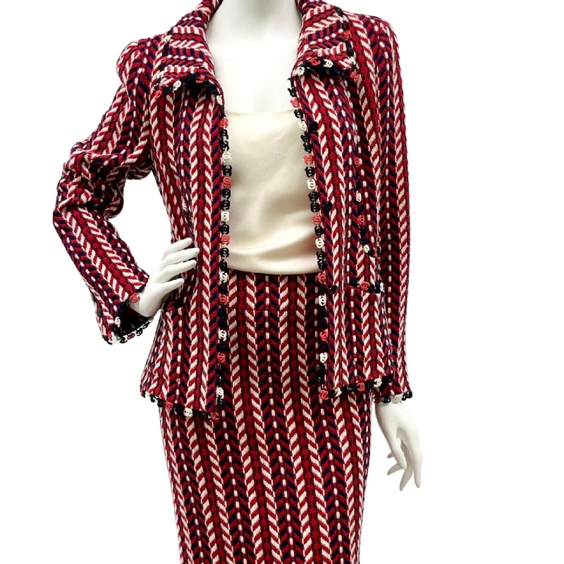 Chanel Tri-color Wool Skirt Suit