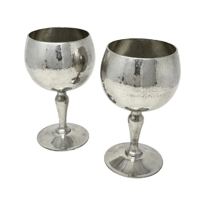 Pair of Porter Blanchard Hand Hammered Goblets