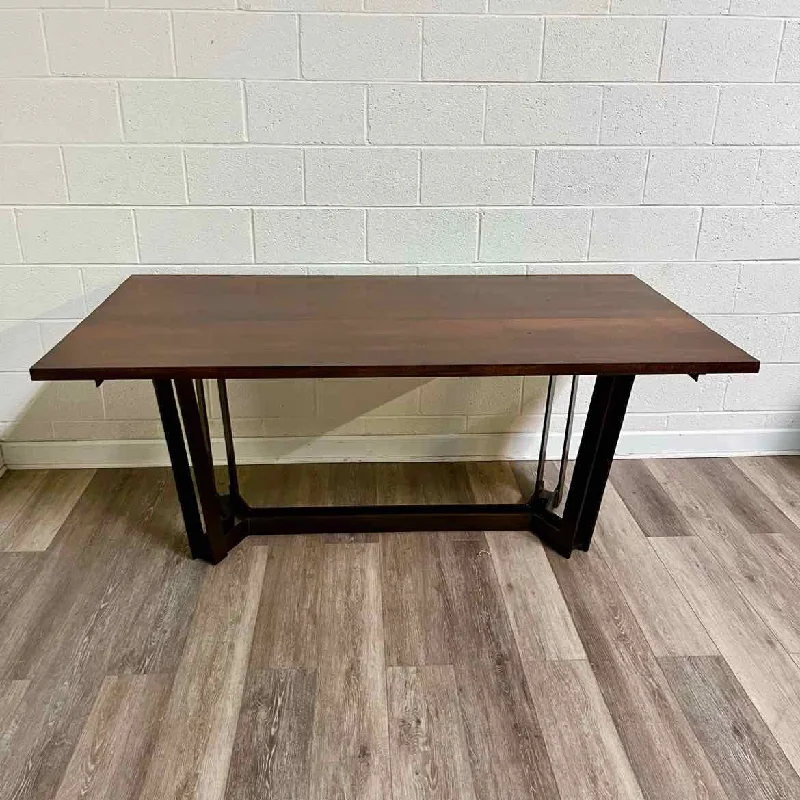 Wood Dining Table with Metal Base