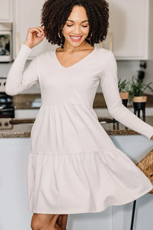 From Now On Oat White Tiered Dress