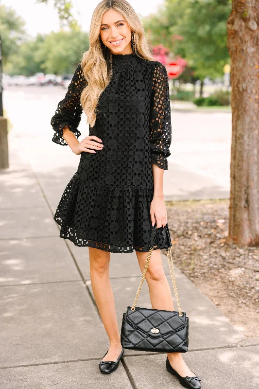 Know You Well Black Eyelet Dress