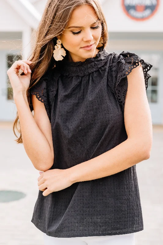 Ongoing Love Black Eyelet Top