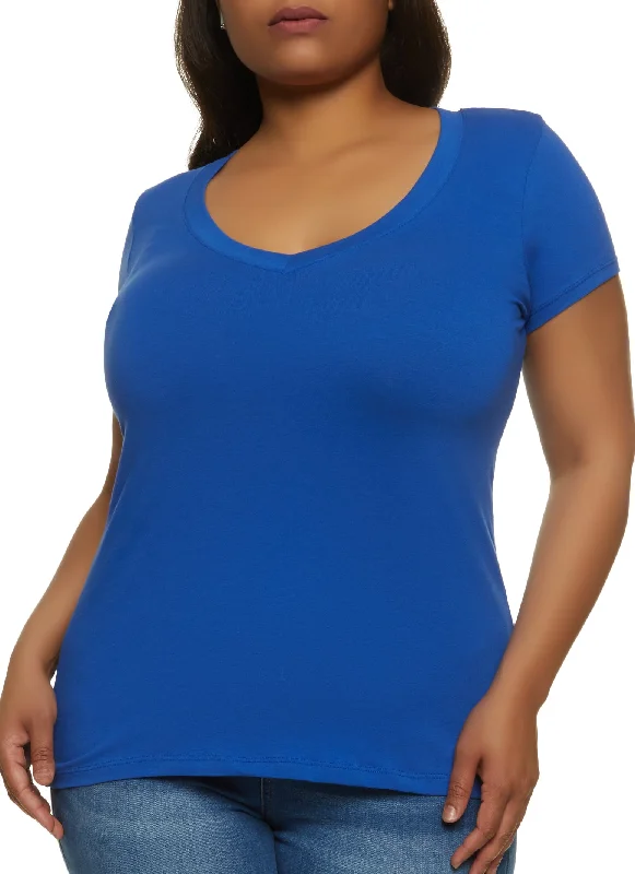 Plus Size V Neck Tee