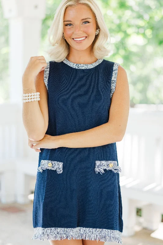 Stay In Your Thoughts Navy Blue Dress