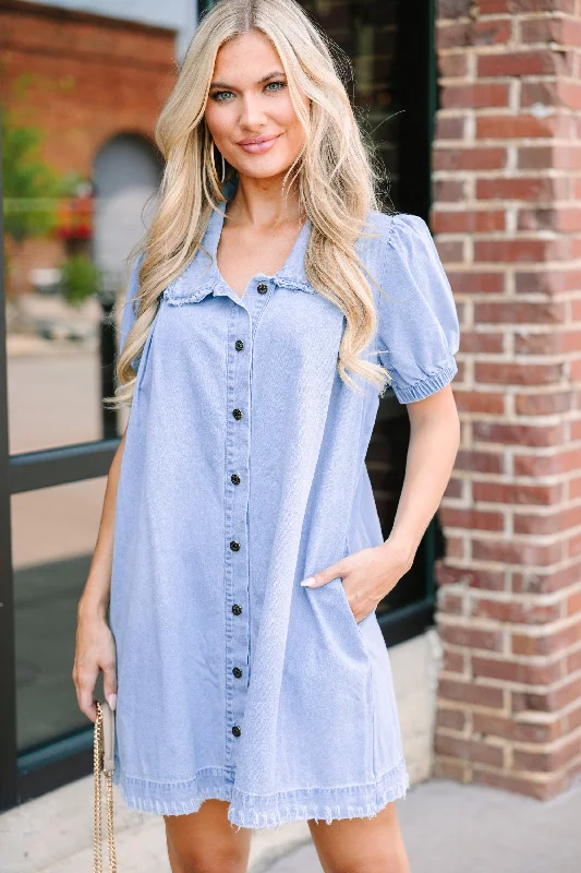 Working On It Medium Wash Denim Dress