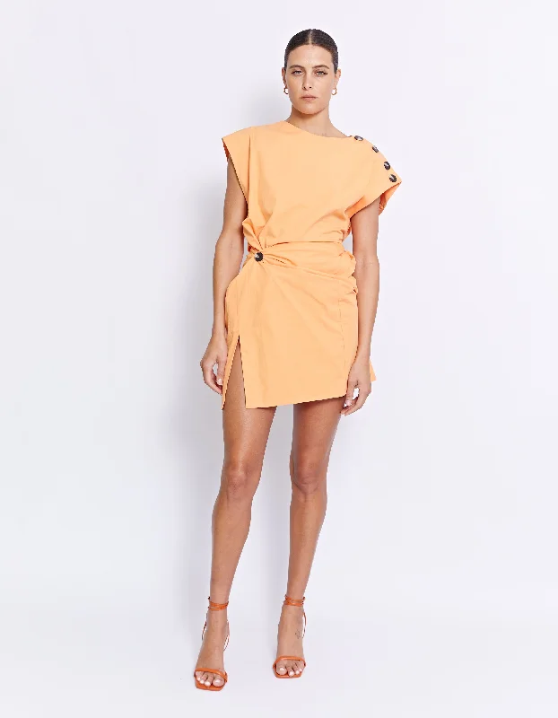 GRENADA MINI TWIST DRESS | TANGERINE