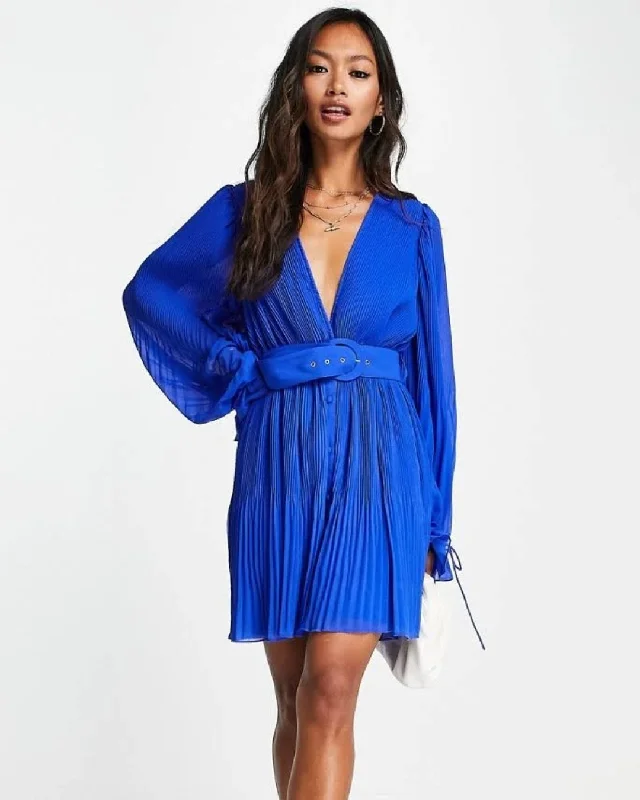 PLEATED MINI DRESS