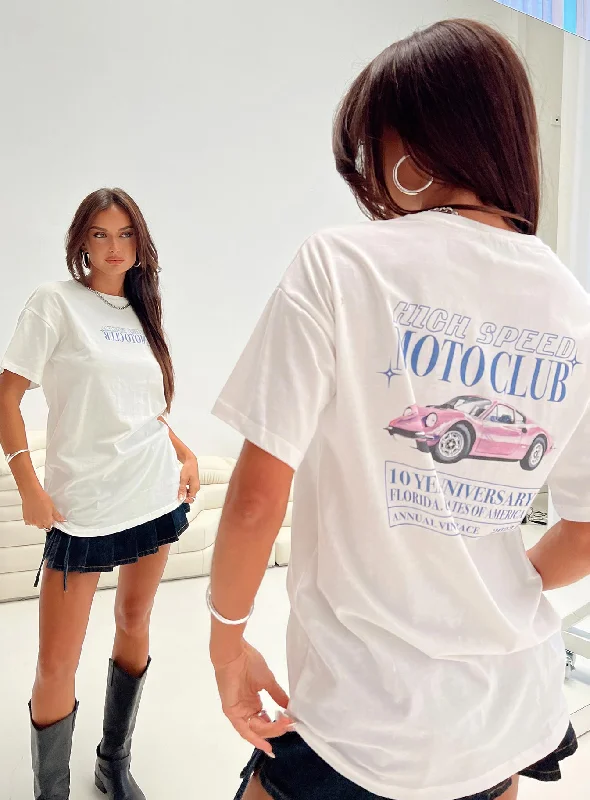 High Speed Oversized Tee White