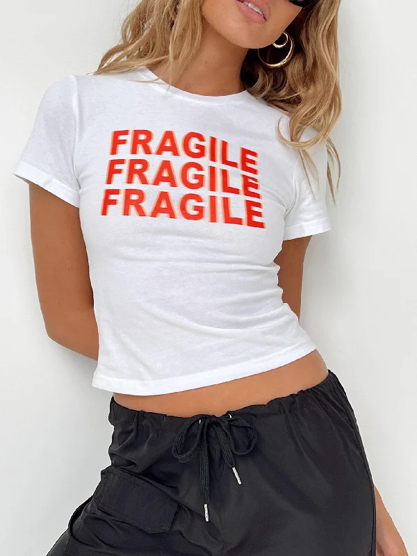 JGR & STN Fragile Baby Tee White