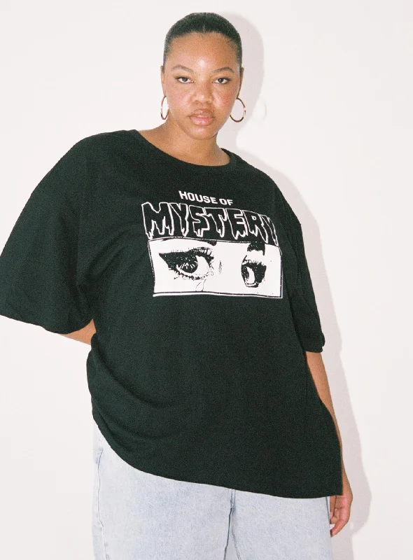 House Of Mystery Oversized Tee Black Curve