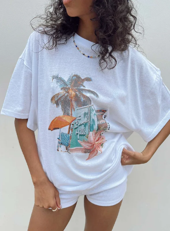 Vacay Oversized Tee White