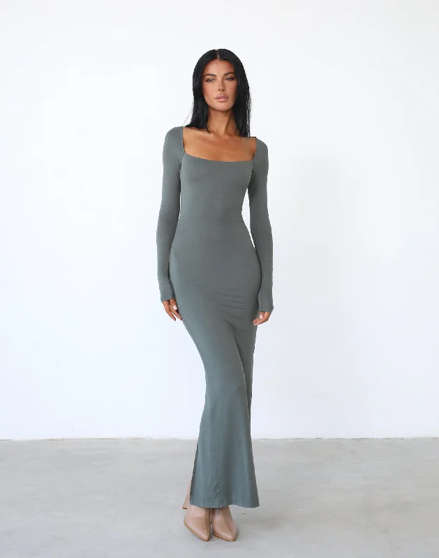 Eyes On Me Maxi Dress (Khaki)