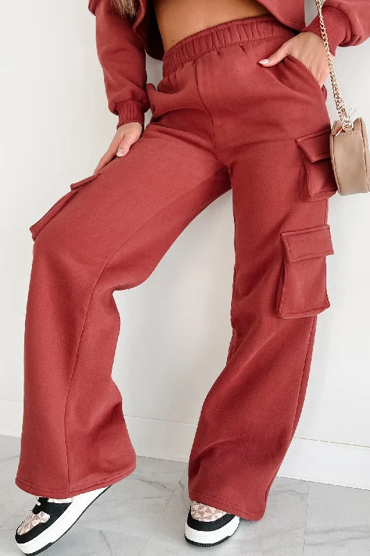 Jada Cargo Sweatpants (Marsala)