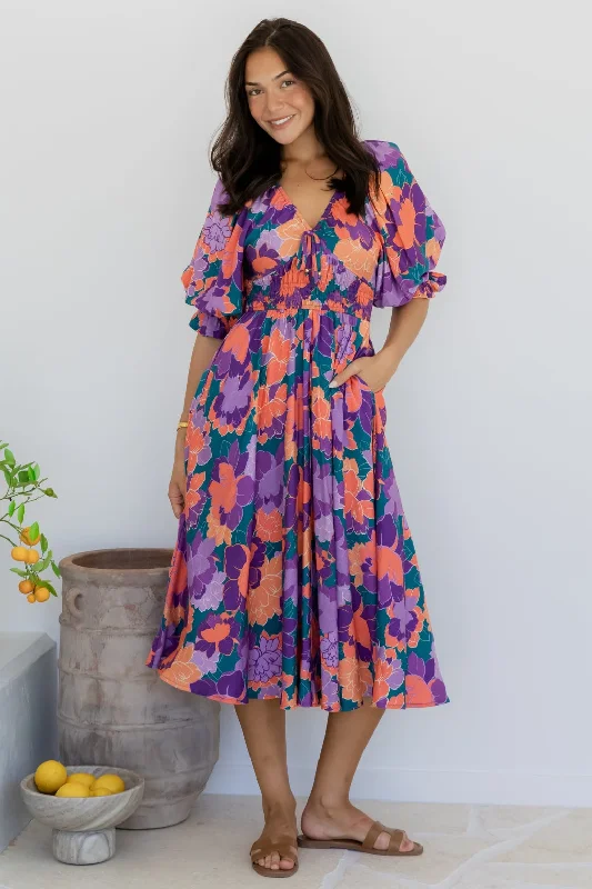 Jade Midi Dress Milan Floral Print