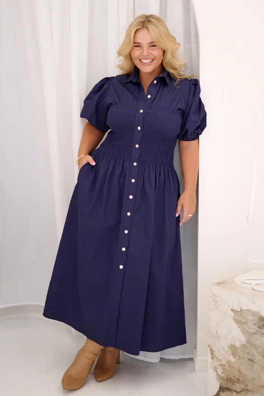 Samantha Midi Dress Navy