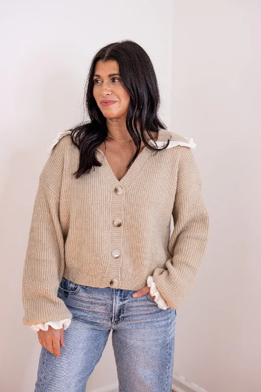 Feeling Extra Taupe Sweater Cardigan