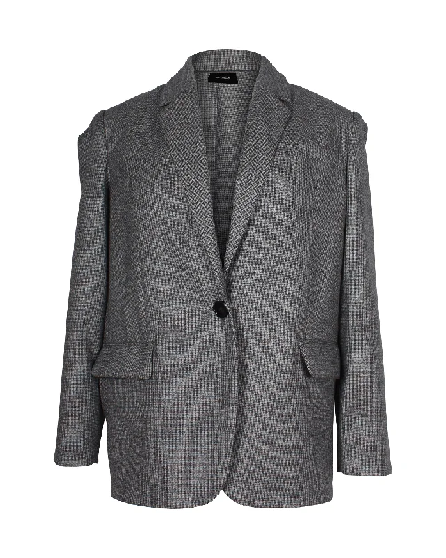 Isabel Marant Oversized Blazer Jacket in Grey Virgin Wool