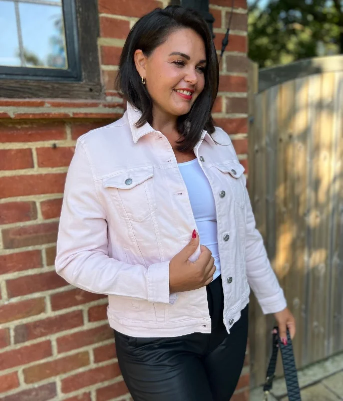 Light Pink Western Denim Jacket