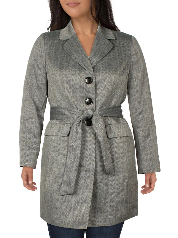 Womens Woven Herringbone Suit Jacket