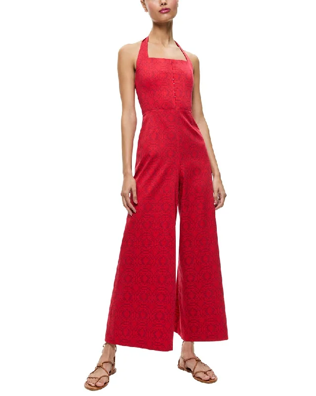 alice + olivia Aida Ankle Length Halter Jumpsuit