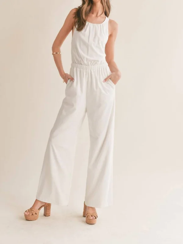 Assured Cross Back Jumpsuit In White