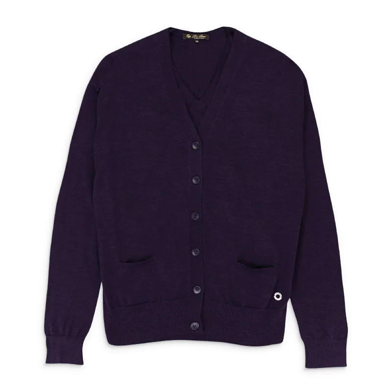 CASHMERE SET DARK PURPLE CARDIGAN