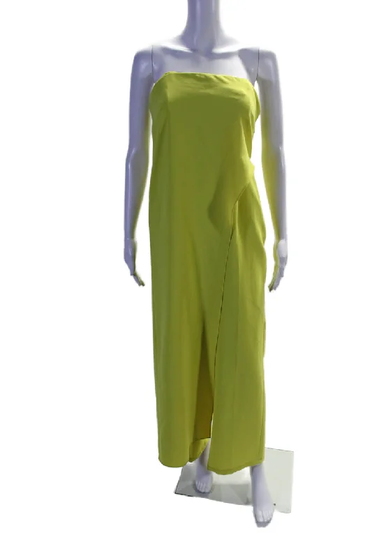 HALSTON Womens Lil Crepe Jumpsuit Yellow