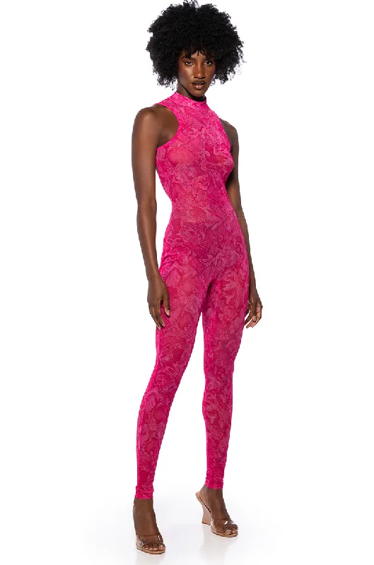 LENA PRINTED JUMPSUIT IN PINK